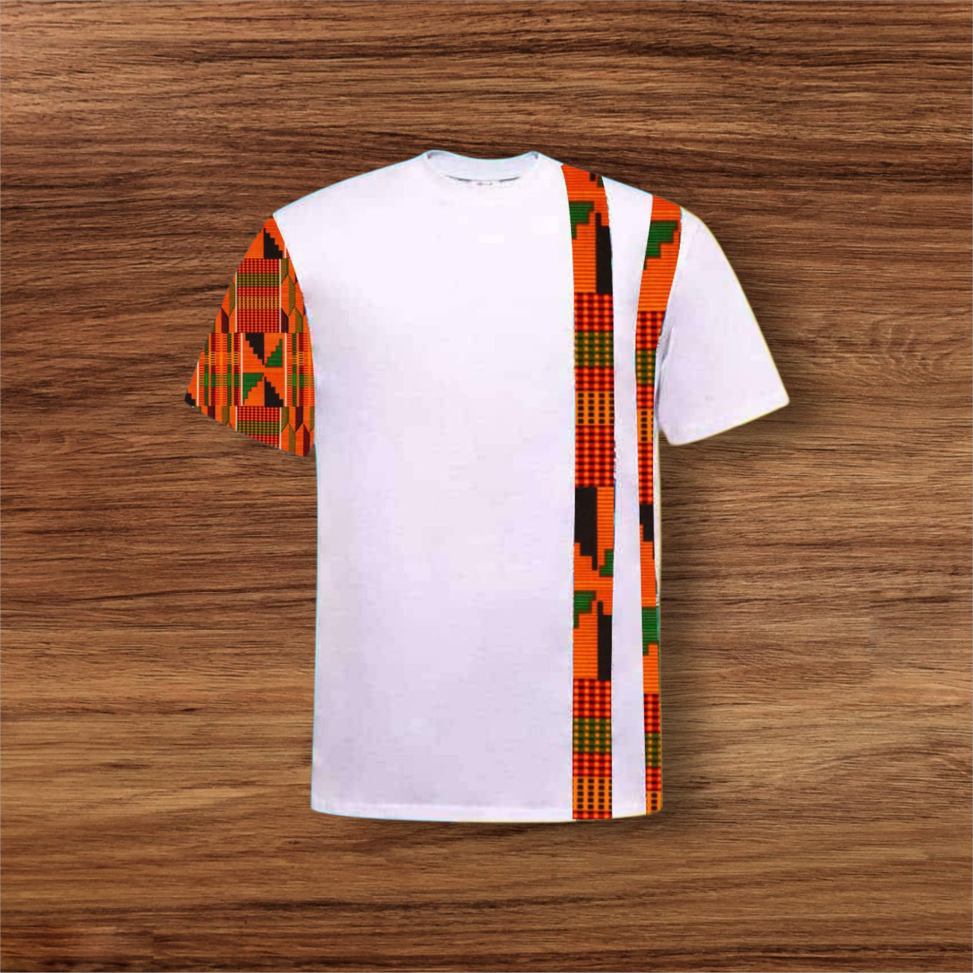 African Print T-Shirt – Style 03 (Nkyinkyim Weave)